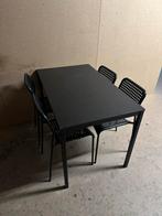 Zwarte Eettafel met 4 Stoelen ikea SANDSBERG, Ophalen, Gebruikt, 100 tot 150 cm, 50 tot 100 cm