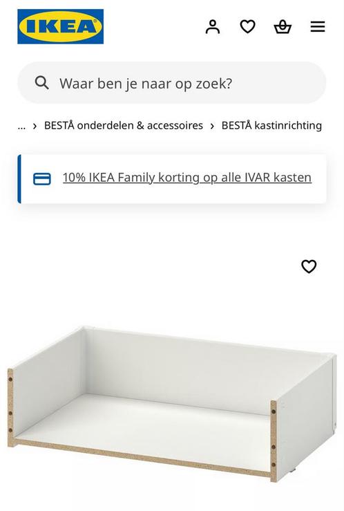 Ikea besta lade NIEUW 60x15x40 + laderail druk en open, Huis en Inrichting, Kasten | Wandmeubels, Zo goed als nieuw, Minder dan 100 cm