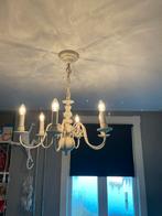 Elegante witte kroonluchter met 6 lampen, Huis en Inrichting, Ophalen of Verzenden, Gebruikt, Metaal, Minder dan 50 cm