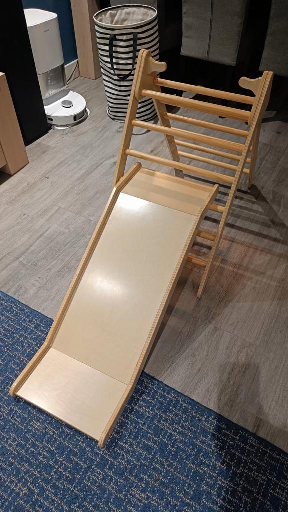 Houten klimrek van Pikler met glijbaan, Kinderen en Baby's, Speelgoed | Houten speelgoed, Zo goed als nieuw, Ophalen