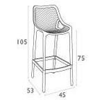 Barkruk Ariane, zwart, Kunststof, Met voetsteun, Nieuw, Ophalen of Verzenden