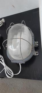 industriele wandlamp, bull eye lamp, kooilamp, bunkerlamp, Huis en Inrichting, Ophalen of Verzenden, Gebruikt, Glas