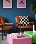 Mooie set vintage fauteuils, leer, Huis en Inrichting, Fauteuils, Vintage 70s, Leer, Ophalen