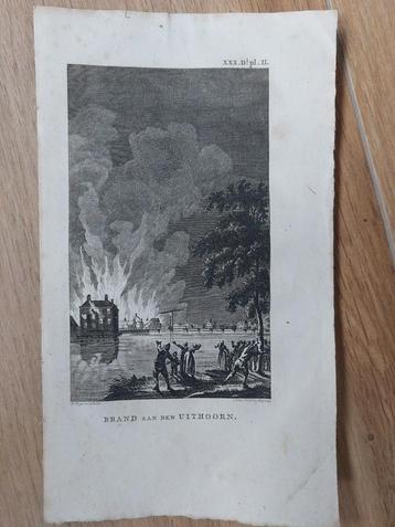 4 / Brand aan de Uithoorn - Gravure uit 1791 van R. Vinkeles beschikbaar voor biedingen