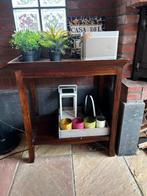 Houten bijzettafel / sidetable, Ophalen, 50 tot 100 cm, Zo goed als nieuw, 25 tot 50 cm