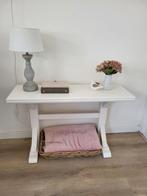 Sidetable Wit, Ophalen, Gebruikt, 50 tot 100 cm, Eikenhout