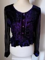 SUPER LEUKE donkerpaarse fluwelen top met voile mouwen mt. M, Kleding | Dames, Maat 38/40 (M), Paars, Nieuw, Ophalen of Verzenden