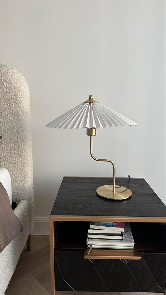 Mooie tafellamp met geplisseerde kap!, Huis en Inrichting, Lampen | Tafellampen, Zo goed als nieuw, Minder dan 50 cm, Metaal, Ophalen