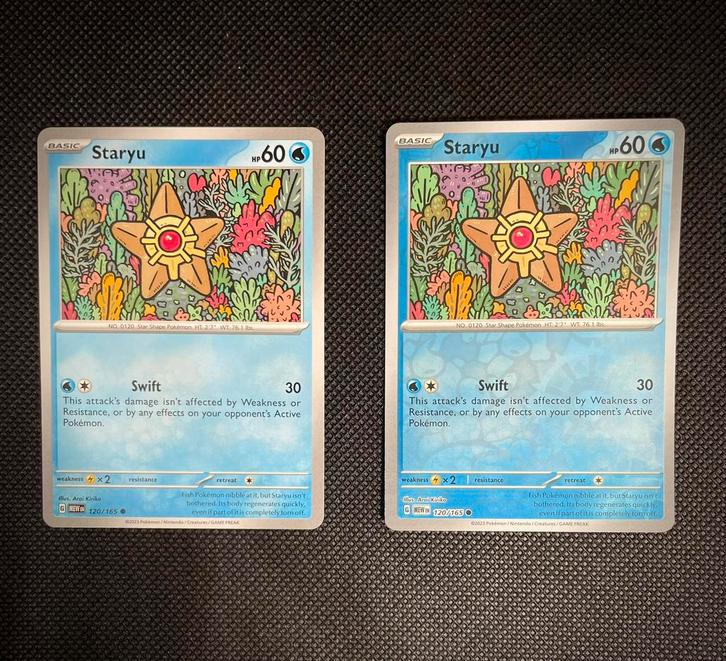 Staryu duo 120/165 MEW, Hobby en Vrije tijd, Verzamelkaartspellen | Magic the Gathering, Zo goed als nieuw, Verzenden