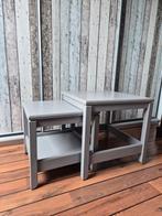 Grijze salontafels met plank hout Havsta (Ikea) Bijzettafels, Ophalen, 50 tot 100 cm, Rond, 50 tot 100 cm