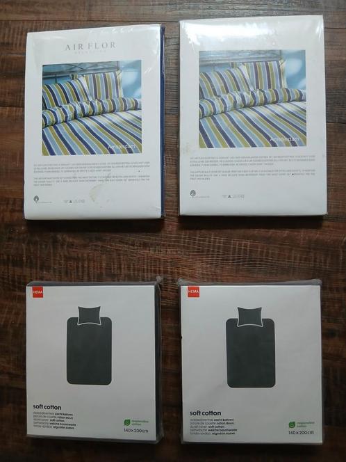 4 x nieuwe dekbed overtrek, 1persoons. 15x gebr hoes + sloop, Huis en Inrichting, Slaapkamer | Beddengoed, Nieuw, Dekbedovertrek