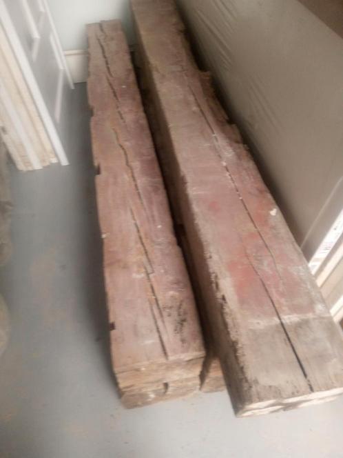 brocante oude greenen en eiken balken, Tuin en Terras, Palen, Balken en Planken, Gebruikt, Balken, 250 cm of meer, Ophalen