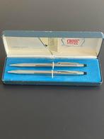 Vintage mooie Lustrous Chrome Cross pen en  vulpotlood, Verzamelen, Balpen, Cross, Met doosje, Ophalen of Verzenden