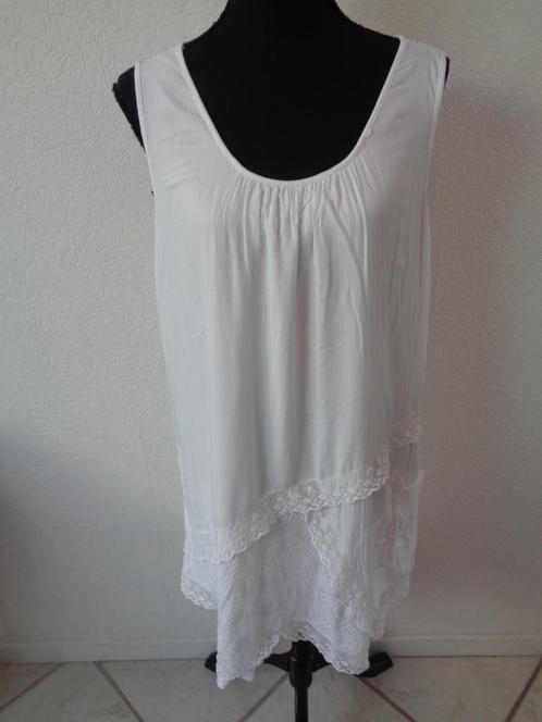 valt als maat XL oksel tot oksel 60 cm, Kleding | Dames, Jurken, Zo goed als nieuw, Maat 46/48 (XL) of groter, Wit, Onder de knie