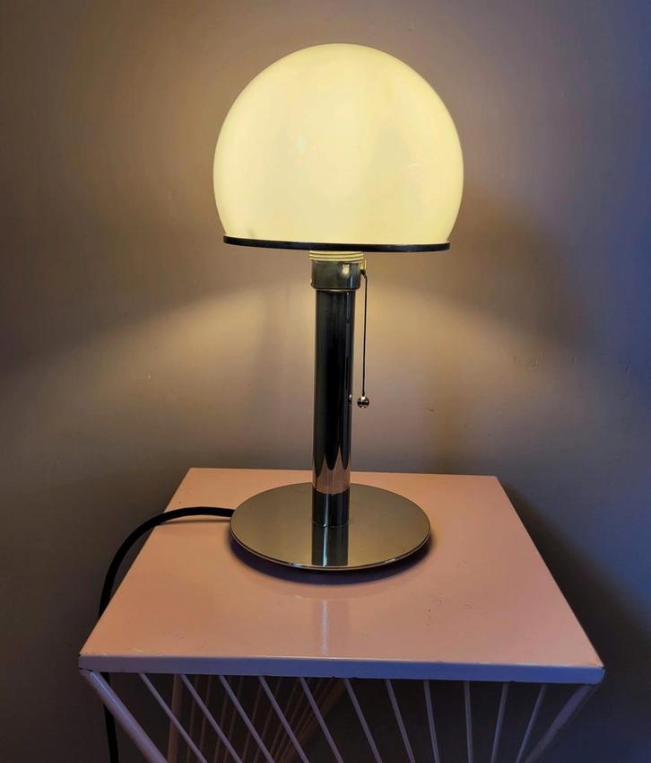 Originele Tecnolumen WA 24 Wagenfeld Bauhaus Lamp, Huis en Inrichting, Lampen | Tafellampen, Zo goed als nieuw, Minder dan 50 cm