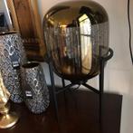 NIEUWE TAFELLAMP GOUD met zwart metalen voet GLAZEN LAMP, Luxueus, Pietseweg 13A Oud Gastel, Info@ptmd.nl, Ophalen of Verzenden
