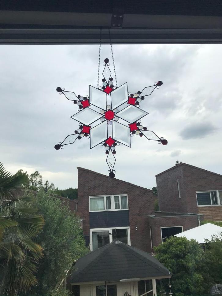 Kerst ster tiffany glas, Doe-het-zelf en Verbouw, Glas en Ramen, Nieuw, Overige typen, Minder dan 80 cm, Minder dan 80 cm, Glas in lood