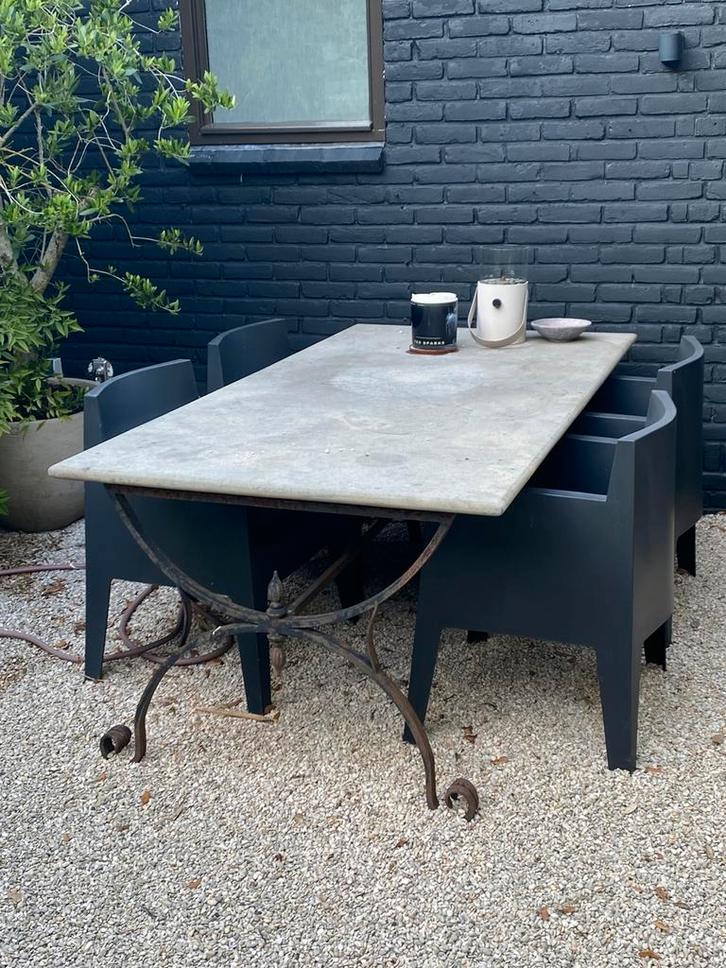 Tuintafel belgisch hardsteen, Tuin en Terras, Tuintafels, Gebruikt, Rechthoekig, Overige materialen, Ophalen