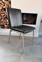 4/6 zwart leder Henders & Hazel Dafur design eetkamerstoelen, Ophalen, Dafur, Zwart, Henders en Hazel