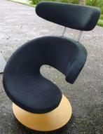 Stokke design fauteuil zwart, met draai kantel systeem., Huis en Inrichting, Fauteuils, Ophalen, Metaal, Zo goed als nieuw, Design relax stoel.