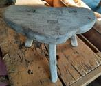 Brocant houten ( vensterbank) krukje, 3poot, Ophalen of Verzenden