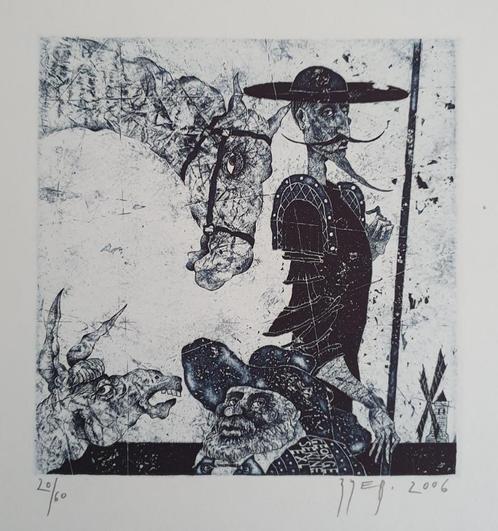 Exlibris / Ex libris Vl. Zuev, Don Quichot , M. de Cervantes, Antiek en Kunst, Kunst | Etsen en Gravures, Verzenden