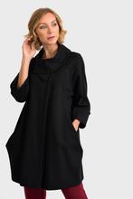 Ribkoff elegante halflange ruime jas zwart zware stretch M, Kleding | Dames, Jassen | Winter, Maat 38/40 (M), Verzenden, Zwart