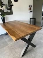 Eiken eetkamer tafel, Ophalen, 100 tot 150 cm, 200 cm of meer, Zo goed als nieuw