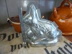 Grote dubbele oude chocolademal HAAS met klemmen / pasen, Antiek en Kunst, Ophalen of Verzenden