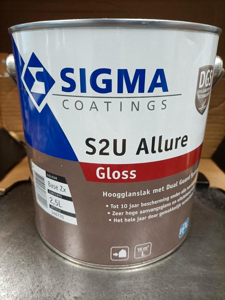 Sigma S2U Allure Gloss - Monumentengroen - 2.5L, Doe-het-zelf en Verbouw, Verf, Beits en Lak, Nieuw, Lak, Minder dan 5 liter, Groen