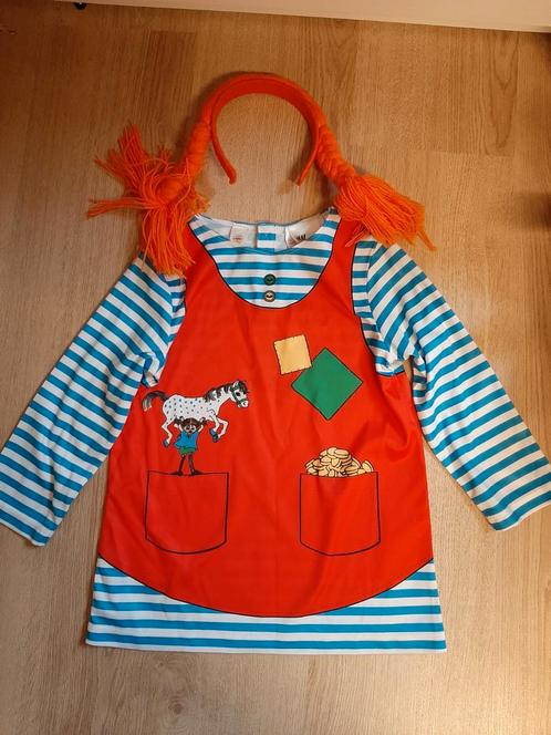 Pippi langkous verkleedjurk met haarband 92/104, Kinderen en Baby's, Carnavalskleding en Verkleedspullen, Ophalen of Verzenden