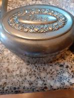 Brocante verzilverd lepeltjes en thee Doosje, Ophalen of Verzenden