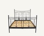 Bedframe Noresund 180x200 met twee lattenbodems, Huis en Inrichting, Slaapkamer | Bedden, Ophalen, Zwart, Tweepersoons, 180 cm