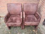2 Eetkamerstoelen met wieltjes, Ophalen, Gebruikt, Twee, Bruin