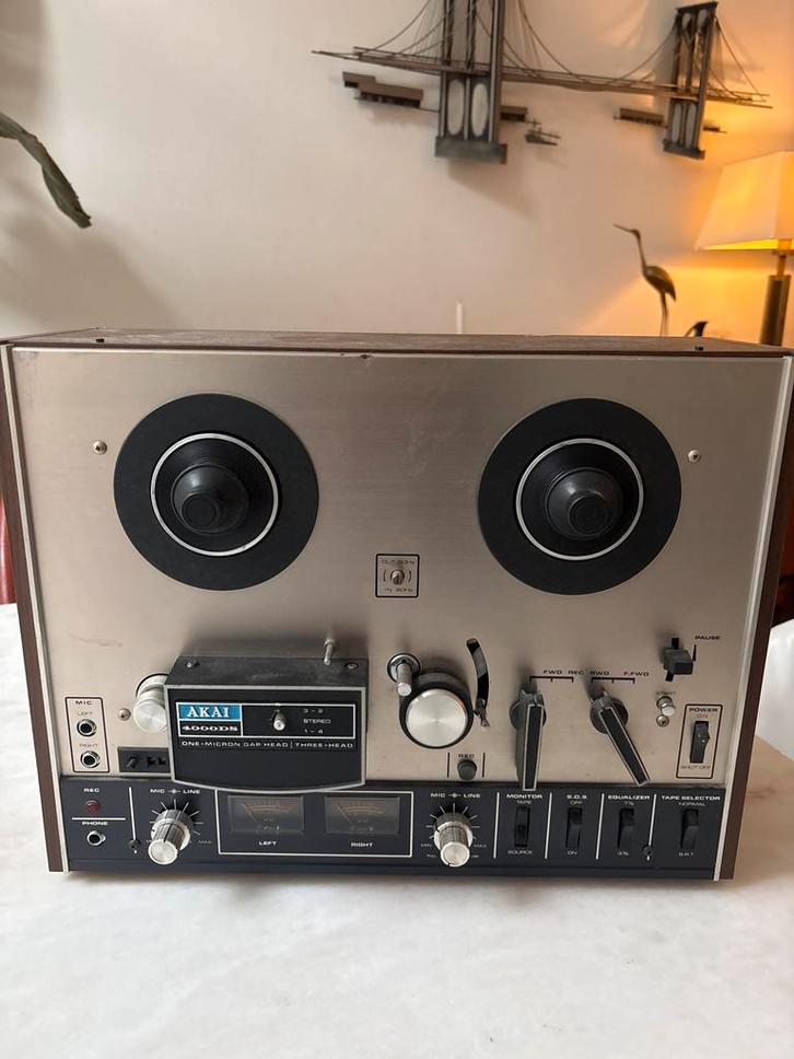 Akai 4000 DS Bandrecorder - Klassieker!, Audio, Tv en Foto, Bandrecorders, Bandrecorder, Met stofkap, Ophalen of Verzenden