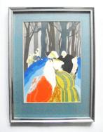 Endre Andrew de Passano (1905-1993) Gouache Pochoir.Het duel, Ophalen of Verzenden