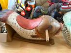 Houten brocante hobbel beest / hobbelvis, Ophalen