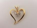 Gouden hart hanger met diamant                           G11
