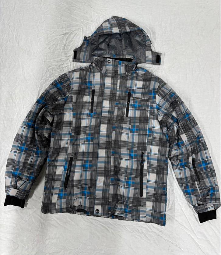 Mountain Peak ski-/snowboardjas maat M geruit grijs/blauw, Kleding | Heren, Wintersportkleding, Zo goed als nieuw, Jack, Maat 48/50 (M)