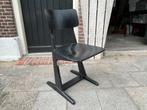 Vintage / retro school stoel, zwart houten stoel, Ophalen, Gebruikt, Zwart, Eén