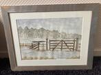 Schilderij winter gezicht in lijst, Ophalen of Verzenden, Schilderij, Minder dan 50 cm