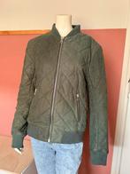 Goosecraft Leren Bomberjas Donkergroen Quilted Maat L, Ophalen of Verzenden, Zo goed als nieuw, Maat 38/40 (M), Groen