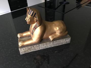 Sphinx Sfinx beeld Egyptische wachter goudkleurig beschikbaar voor biedingen