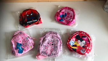 Stitch, minni mouse en spiderman kinder schoudertasje nieuw beschikbaar voor biedingen
