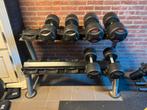 Dumbbellset + Dumbbellrek - Lifemaxx Professioneel, Sport en Fitness, Ophalen, Gebruikt, Borst, Dumbbell
