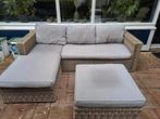 Wicker loungeset/ tuinbank + kussens, Tuin en Terras, Tuinsets en Loungesets, Ophalen, Gebruikt, Bank, 3 zitplaatsen