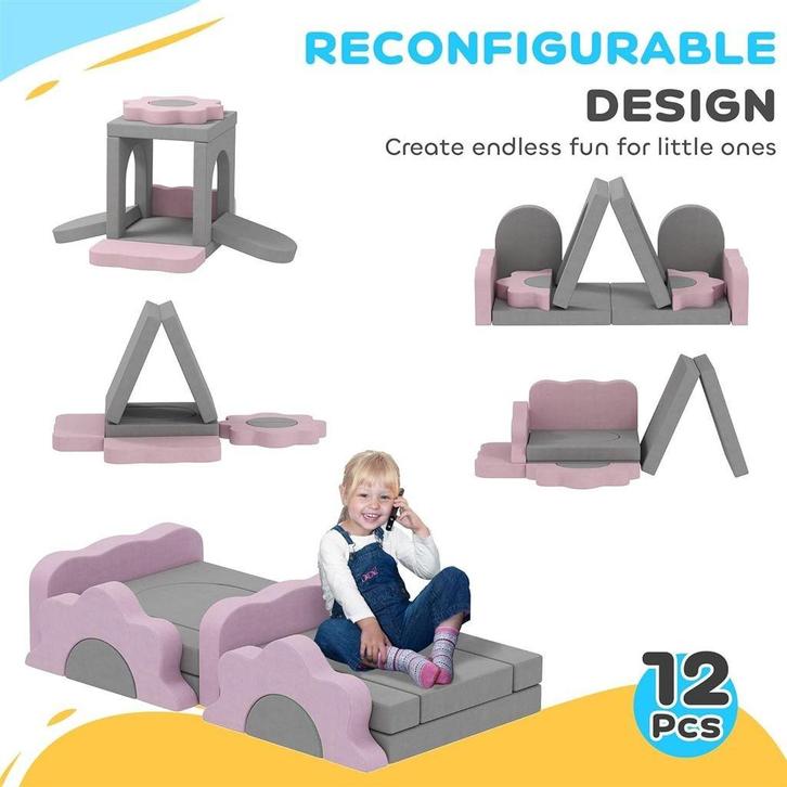 Speelset Foam Blokken 12-delig – Zachte Schuimblokken voor K, Kinderen en Baby's, Speelgoed | Babyspeelgoed, Nieuw, Overige typen