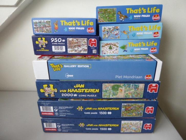 veel puzzels Haasteren, Gallery, That's Life, Hobby en Vrije tijd, Denksport en Puzzels, Zo goed als nieuw, Legpuzzel, 500 t/m 1500 stukjes