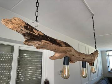 Boomstam lamp, van echt Texels juthout (hanglamp) beschikbaar voor biedingen
