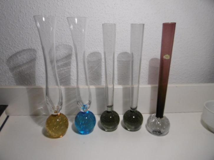 5 Solifleur, 2 Whitefriars, 2 kosta Boda, 1 Aseda Sweden, Antiek en Kunst, Antiek | Glas en Kristal, Ophalen of Verzenden